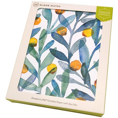 Green Inspired 10ct Citrus Sprigs Blank Cards