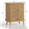 4 Drawer / 6 Drawer Dressers, Chest of Drawers for Bedroom, Nightstand, Spacious Storage Boho Wicker Dresser with Matte Black Handles and Wood Legs - 2 of 4