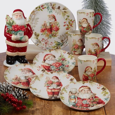 22oz Red and White Ceramic Christmas Mugs Set of 4