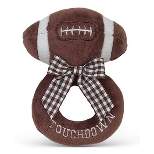 Bearington Baby Touchdown Plush Stuffed Animal Football Soft Ring Rattle, 5.5"