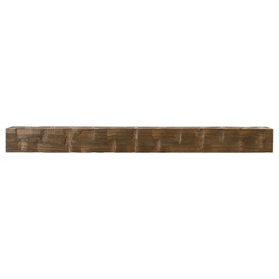 Bodie 48" Mocha Distressed Wood Fireplace Mantel Shelf