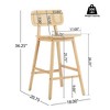 Dsvimoy Counter and Bar Stool Bari Indoor Wood Barstool Set with Natural Finish for Dining Room, Beige, 38.5"*22.75"*9.25" - 3 of 4