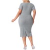 Agnes Orinda Women's Plus Size Short Sleeve Crew Neck Casual Midi Bodycon Dresses - 4 of 4