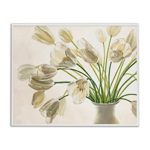 Stupell Industries Tranquil White Tulip Bouquet Framed Giclee Art - 1 of 4
