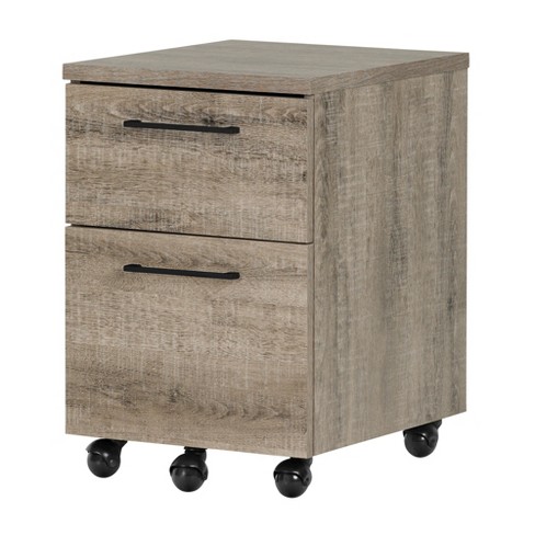Munich 2 Drawer Mobile File Cabinet Weathered Oak South Shore Target
