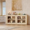 35.4"/70.8" Sideboard Buffet Cabinet with Storage, Mid Century Modern Accent Cabinet with2/ 4 Glass Doors - 4 of 4