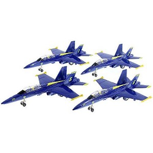 Playmaker Toys - United States Angels F/A-18 Super Hornet Fighter Jet 9 Inch Die Cast Model with Pullback Action (Navy Blue) - 1 of 2