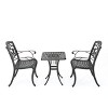 Alexa 3pc Cast Aluminum Bistro Set - Shiny Copper - Christopher Knight Home: Weather-Resistant, Ice Bucket Feature, No Cushion - 2 of 4