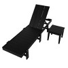 WestinTrends Ashore Modern Poly Reclining Chaise Lounge With Wheels plus side table included - 3 of 4