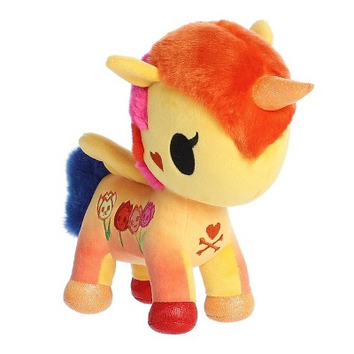 Aurora Small Flower Power Tulip Unicorno tokidoki Enchanting Stuffed Animal Orange 7.5"