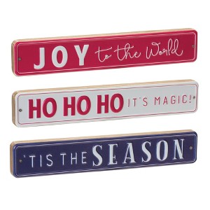 Christmas Sentiment Sign Set of 6 MDF Iron 12 in Holiday Decor by Melrose - 1 of 4