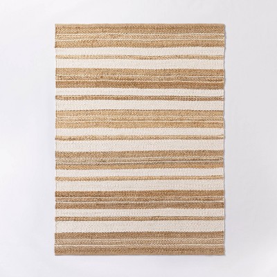 5'x7' Riverton Hand Woven Striped Jute/Wool Area Rug Tan - Threshold™ designed with Studio McGee