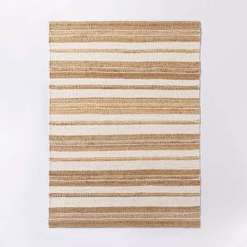5'x7' Riverton Striped Jute/Wool Area Rug Tan - Threshold™ designed with Studio McGee