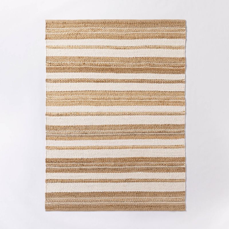 Riverton Striped Jute/Wool Area Rug Tan - Threshold™ designed with Studio McGee, 1 of 8