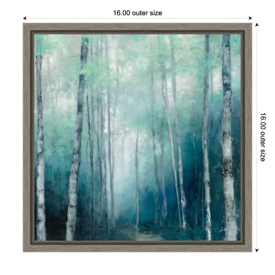 Impressionist Nature Vistas Framed Canvas Wall Art 16 x 16
