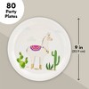 Blue Panda Disposable Plates - 80-Count Paper Plates, Llama Party Supplies, Kids Birthdays, 9 x 9 inches - 4 of 4