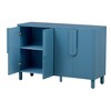 Okak 4-Door Buffet Cabinet with Arc Handles, Wood Storage Sideboard Adjustable Shelves for Dining & Living Room - 3 of 4