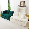 KWPZQEB 120.08" Luxury Turtle Sofa, Color-Block Velvet Sofa with 6 Pillows, Mid Century Modular Floor Sofa for Living Room, Apartment - 2 of 4