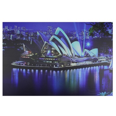 Northlight LED Lighted Famous Sydney Opera House Australia Canvas Wall Art 15.75" x 23.5"