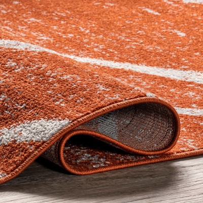 Thigpen Dark Orange Rectangular Synthetic Area Rug