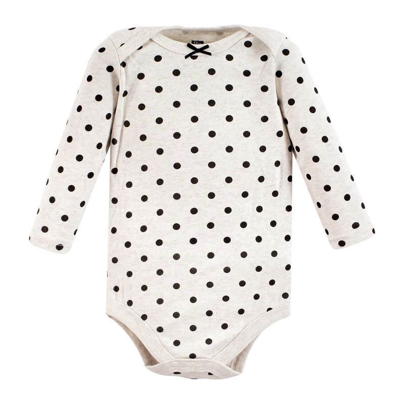 Hudson Baby Infant Girl Cotton Long-Sleeve Bodysuits, Cinnamon Pink Prints 7-Pack, 3 of 10
