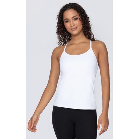 Yogalicious Womens Nude Tech Polygiene Emma Tank Top With High Support  Built-in Bra - White - Small : Target