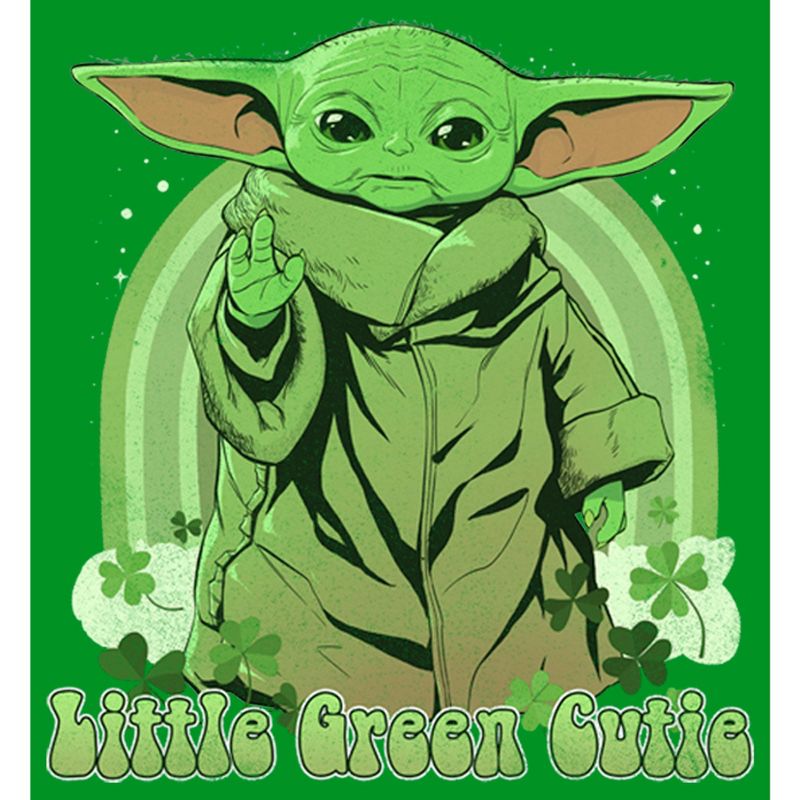 Boy's Star Wars The Mandalorian Grogu St. Patrick's Day Little Green Cutie T-Shirt, 2 of 5
