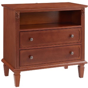 NicBex 15 inch Wide Nightstand with 2 Drawers,Side Table with Open Space and Solid Wood Legs,Bedside Table for Bedroom,Living Room,White/Black/Walnut - 1 of 4