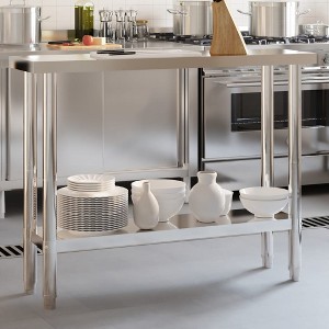 vidaXL Kitchen Work Table 43.3"x11.8"x33.5" Stainless Steel - 1 of 4