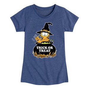 Girls' - Garfield - Trick Or Treat Fitted Short Sleeve Graphic T-Shirt - 1 of 4