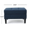 Lyngins Tufted Storage Ottoman, Waffle Stitch Upholstered Ottoman with Storage, 28.75"W Foot Stool with Birch Wood Legs, Storage Bench for Living Room - 2 of 4