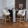 Grungis Polyester 360°Swivel Bar Stools Set of 2,Counter Stools with Solid Rubber Wood Frame and Footrest,Kitchen Chair for Kitchen Island - 2 of 4