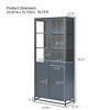 76.75"Tall Iron Display Cabinet with Glass Doors, 3-Sided Panoramic View and LED Lights for Hallways, Living Room, Kitchen or Office - 2 of 4