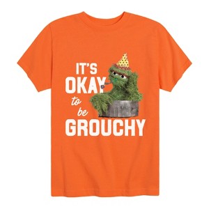 Boys' - Sesame Street - Oscar Its Okay To Be Grouchy Short Sleeve Graphic T-Shirt - 1 of 4