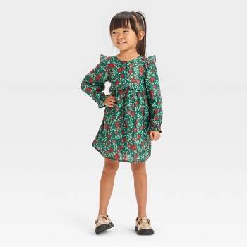 Toddler Girls' Floral Long Sleeve Dress - Cat & Jack™ Green