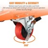 Hydraulic Lift Table, Lift Cart - 330LBS Capacity 50'' Height, Manual Double Scissor Cart with 4 Wheels & Non-Slip Pad (Orange) - 3 of 4