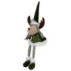 Northlight Dangling Striped Legs Sitting Moose Christmas Figure - 20" - Green and White - 4 of 4