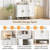 TIRAMISUBEST Elegant Shoe Cabinet with Arched Doors and Drawer, Cream Style Storage Sideboard with Adjustable Shelves and Solid Wood Legs for Entryway - 4 of 4