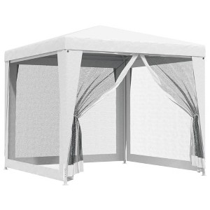 vidaXL Party Tent with 4 Mesh Sidewalls 8.2'x8.2' White - 1 of 4