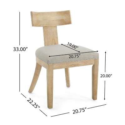 Pebble Linen Upholstered Side Chair with Natural Wood Frame