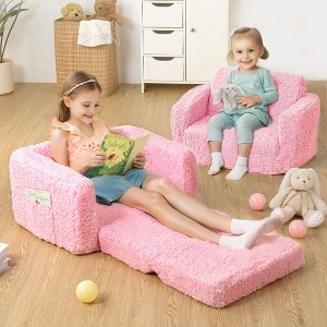 GOTGELIF 2-in-1 Kids Folding Sofa Chair Soft Toddler Couch & Lounger Gifts for Kids - 1 of 4
