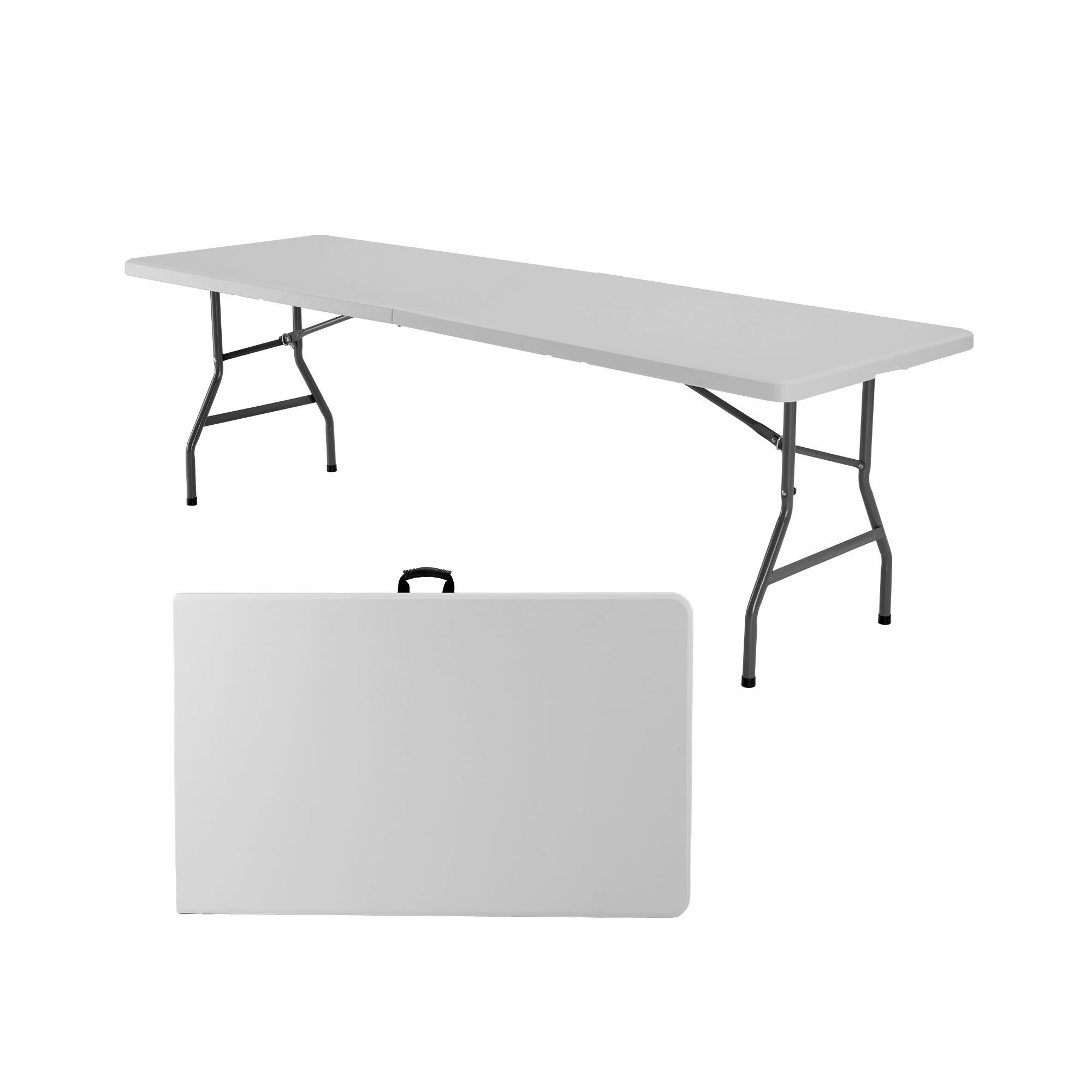 JIONJOY Folding Table, Outdoor Indoor Heavy Duty Portable with Carrying Handle for Camping - 8FT