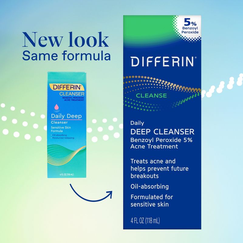 Differin Daily Deep Cleanser Acne Face Wash with Benzoyl Peroxide - 4 fl oz, 4 of 11
