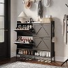 homfan 2-Drawer Wood Shoe Cabinet - Adjustable Shelves, Slim Entryway Organizer, Narrow Storage - 4 of 4