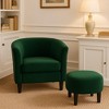 NicBex Swivel/Velvet Barrel Accent Chair & Ottoman Set Modern Armchair Sofa for Living Room or Bedroom - 3 of 4