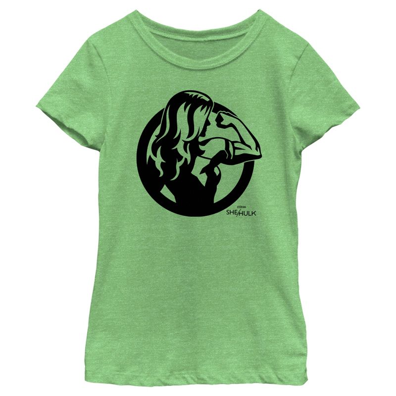 Girl's She-Hulk: Attorney at Law Flex Icon Outline T-Shirt, 1 of 5