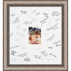 Lyla Signature Mat Picture Frame – Guest Book Alternative for Weddings, Graduations, or Retirement – Autograph Photo Mat for Signature Board - 1 of 4