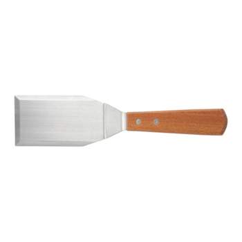 Winco Solid Turner with Offset, Wooden Handle, 5.13" x 2.88" Blade - Pack of 3