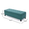 CAVINAS Square Velvet Storage Ottoman Bench with Hidden Support Hinges,Upholstered Storage Ottoman,Storage Benches for Living Room,Bedroom - 3 of 4