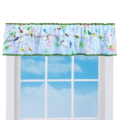 Collections Etc Colorful Birds On Branch Printed Window Valance : Target